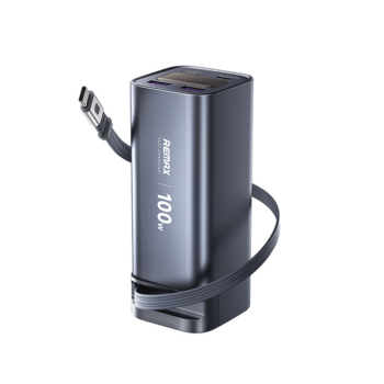 Power bank prenosiva baterija REMAX FC-22 100W sa teleskopskim kablom 20000mAh siva
