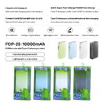 Power bank prenosiva baterija REMAX FCP-25 Fast Charging 22.5W(teleskopski kabl) Type-C 10000mAh beli - Slika 3