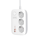 Produzni kabl LDNIO 3 uticnice + 2xUSB QC 60W, 2xPD 65W 2m beli - Slika 7