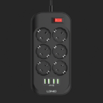 Produzni kabl LDNIO SE6403 6 uticnica 4xUSB 2.0m - Slika 4