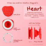 Stiker za mobilni telefon Magnetic Heart crni - Slika 2