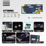 Tastatura Mehanicka Gaming Fantech MK875V2 RGB Atom 81 Mizu Navy (Rosie switch) - Slika 3