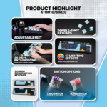 Tastatura Mehanicka Gaming Fantech MK893S RGB Atom 107S MIZU Blue (Taro switch) - Slika 4
