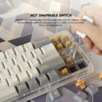 Tastatura Mehanicka Gaming Fantech MK911 RGB Vibe Maxfit 70 Epic Greyscale Wireless (Yellow switch) - Slika 3