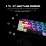 Tastatura Mehanicka Gaming Fantech MK919 Atom PRO66 siva (Blue switch) - Slika 4