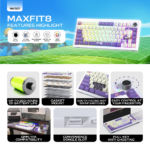 Tastatura Mehanicka Gaming Fantech MK921 Maxfit 8 Wireless ONE PIECE - GEAR5 (brown switch) - Slika 4