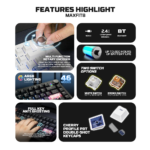 Tastatura Mehanicka Gaming Fantech MK921 Maxfit 8 Wireless white brown switch - Slika 5
