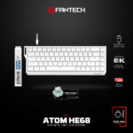 Tastatura Wired Magnetic Gaming Fantech MK811 RGB Atom HE68 bela (emerald switch) - Slika 2