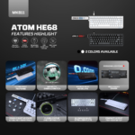 Tastatura Wired Magnetic Gaming Fantech MK811 RGB Atom HE68 bela (emerald switch) - Slika 3