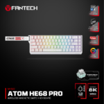 Tastatura Wired Magnetic Gaming Fantech MK922 Atom HE68 Pro Topo bela (emerald switch) - Slika 3