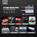 Tastatura Wired Magnetic Gaming Fantech MK922 Atom HE68 Pro Topo bela (emerald switch) - Slika 4