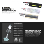 Tastatura Wired Magnetic Gaming Fantech MK922 Atom HE68 Pro Topo bela (emerald switch) - Slika 5