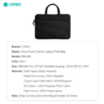 Torba za laptop Coteci MB-069 13-14 inch crna - Slika 5
