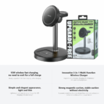 Wireless stalak REMAX CW01 3u1 20.5W crni - Slika 4