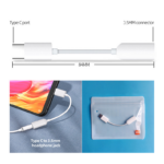 Adapter Mi Type C na 3.5mm HQ beli - Slika 7