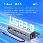 Adapter Type C JWD-TC58 na LAN, PD, HDMI, 3x USB 3.0 6 u 1 sivi - Slika 5