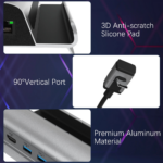 Adapter Type C JWD-TC58 na LAN, PD, HDMI, 3x USB 3.0 6 u 1 sivi - Slika 10