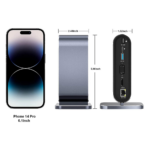Adapter Type C na LAN Gb, SD card, TF, PD, Type C, 4xUSB 3.0, Audio, HDMI i VGA 12 u 1 sa postoljem - Slika 11