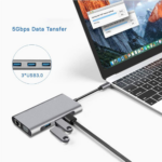 Adapter Type C na LAN Gb, SD card, TF, Type C, 3xUSB 3.0, Audio, HDMI i VGA 10 u 1 20cm kabl - Slika 8