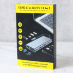 Adapter Type C na LAN Gb, SD card, TF, Type C, 4xUSB 3.0, Audio, HDMI i VGA 11 u 1 20cm kabl HUB - Slika 11