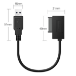 Adapter USB 3.0 na SATA 7+6 13pin za laptop opticki uredjaj - Slika 5