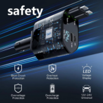Auto punjac C1 4u1 PD 3A, USB 2.4A 120W (total) sa Type C/lightning kablom tamno sivi - Slika 10
