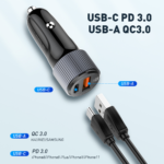 Auto punjac LDNIO C510Q PD/QC3.0 38W sa Type C na iPhone lightning kablom - Slika 8