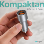 Auto punjac Pluginn PI-40, PD 20W, QC 3.0 18W, sa PD Type C kablom sivi - Slika 4