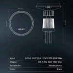 Auto stalak za ventilaciju LDNIO MA23 15W Wireless magnetic crni - Slika 10
