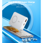 Back up baterija LDNIO PQ16 10000mAh, 15W wireless, sivo bela - Slika 6