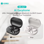 Bluetooth slusalice Coteci MS-027 sa AI prevodiocem crne - Slika 3