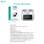 Bluetooth slusalice Coteci MS-028 AI bele - Slika 7