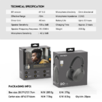 Bluetooth slusalice Fantech GO Tune WH06 sive - Slika 8
