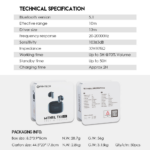 Bluetooth slusalice Fantech TX1 Lite Mithril crne - Slika 8