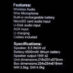 Bluetooth zvucnik JQS6221 - Slika 6