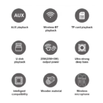 Bluetooth zvucnik Kisonli G107 crno sivi - Slika 10