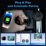 Carplay Wireless Adapter za auto M12 JWD LED - Slika 6