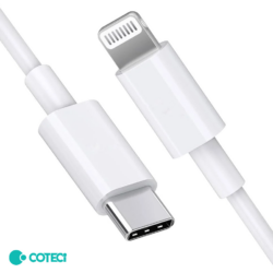 Data kabl Coteci CS2165 3A PD na iPhone lightning beli 1m