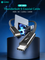 Data kabl Coteci Thunderbolt OF-065 80Gbps 240W 4k PD Type C na Type C crni 1m - Slika 2