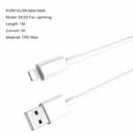 Data kabl KONFULON DC05 za iphone lightning beli 1m - Slika 2
