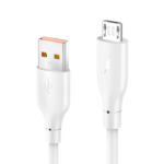 Data kabl KONFULON DC63, 3A, USB na micro USB beli 1m