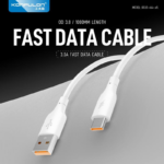 Data kabl KONFULON DC65, 3A, USB na Type C beli 1m - Slika 4
