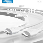 Data kabl KONFULON DC66, 27W, Type C na Lightning beli 1m - Slika 2