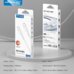 Data kabl KONFULON DC67, 60W, Type C na Type C beli 1m - Slika 3