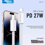 Data kabl KONFULON DC81 27W Type C na iPhone lightning beli 1m - Slika 2