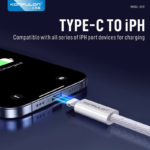 Data kabl KONFULON DC81 27W Type C na iPhone lightning beli 1m - Slika 3