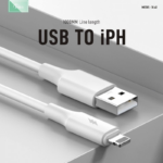 Data kabl KONFULON DL48, 2.4A, USB na iPhone lightning beli 1m - Slika 2