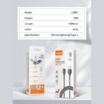 Data kabl LDNIO LS851 25W Fast Type C sivi 1m - Slika 10