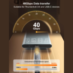 Data kabl LDNIO TC11c, USB 4.0, PD3.1, 240W, 40Gbps, 8K 60Hz PD na Type C crni 1m - Slika 6