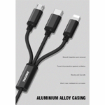 Data kabl REMAX Gition RC-131 3u1 za iPhone Lightning/Micro USB/Type C crni 1m - Slika 3